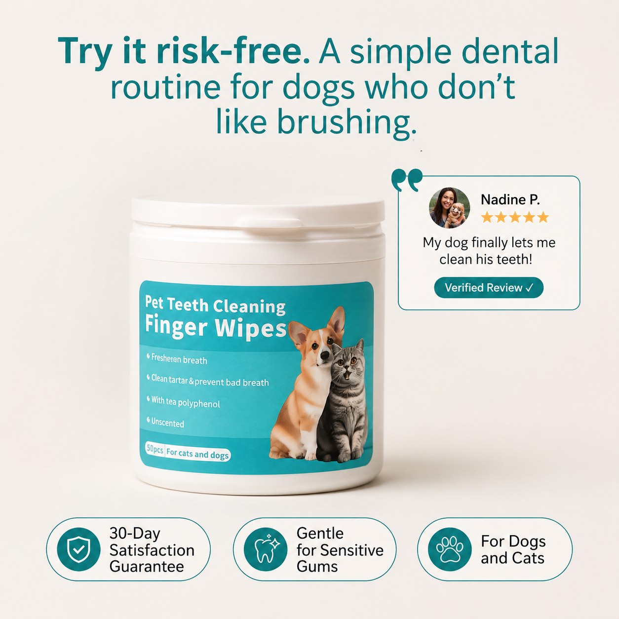 Anti-tartar Dental Wipes